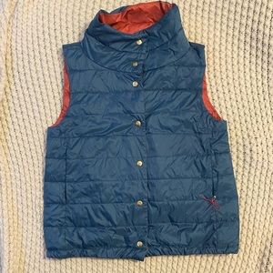 Pink and Blue Carve Design Puffer Vest